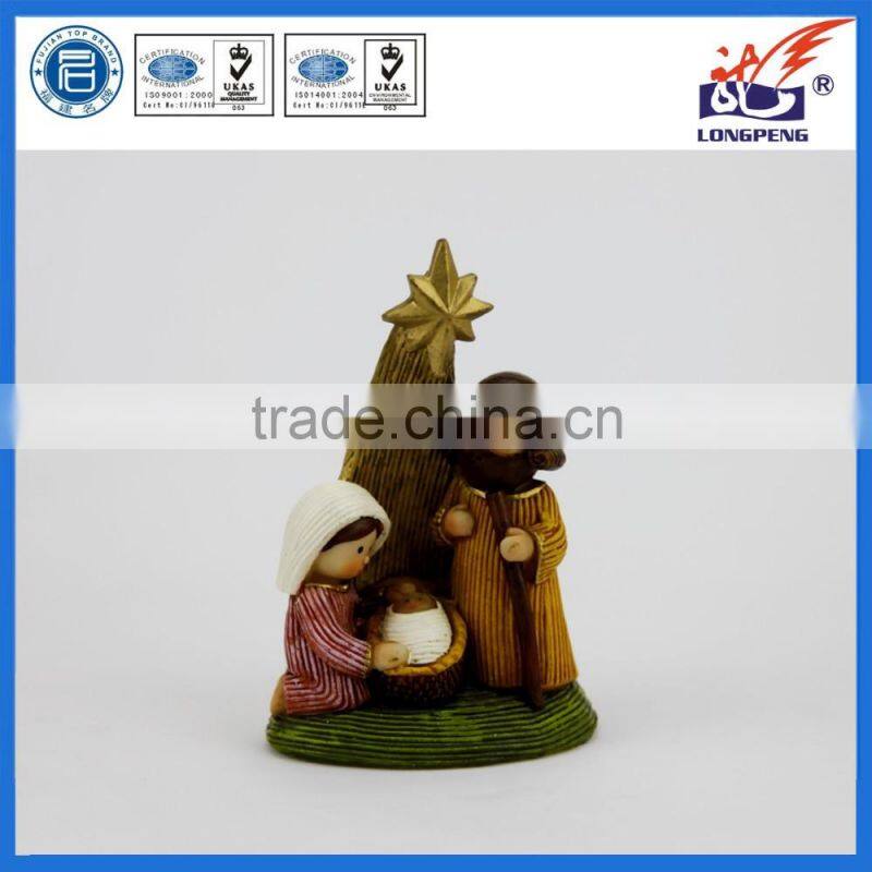 Polyresin Catholic Holy Family Statue with Bethlehem Star