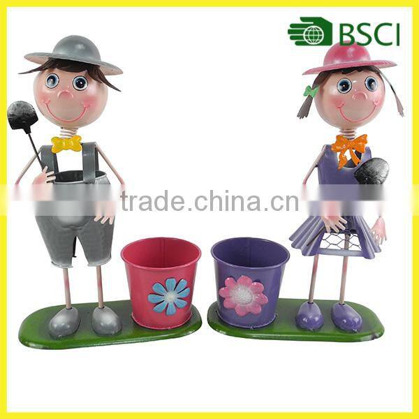 Handmade Craft From Waste Material And Dancing Garden Frog With Flower Pot
