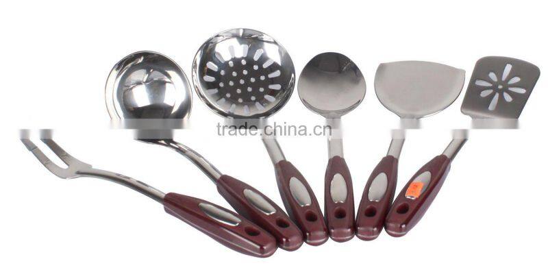 6pcs Stainless steel cookware set,S/S kitchenware set,spatula-spoon-meat fork-drain spade set