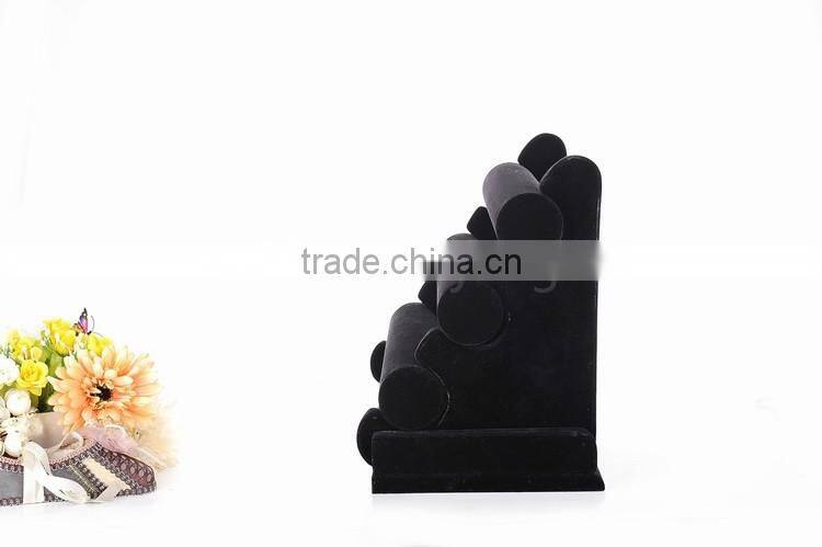 2016 high-end luxuries 3 layer black velvet bracelet holder display stand