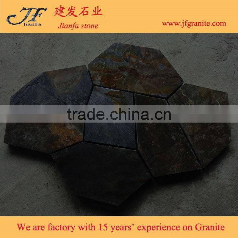 hot sales crazy paving rust color slate interior flagstone floors