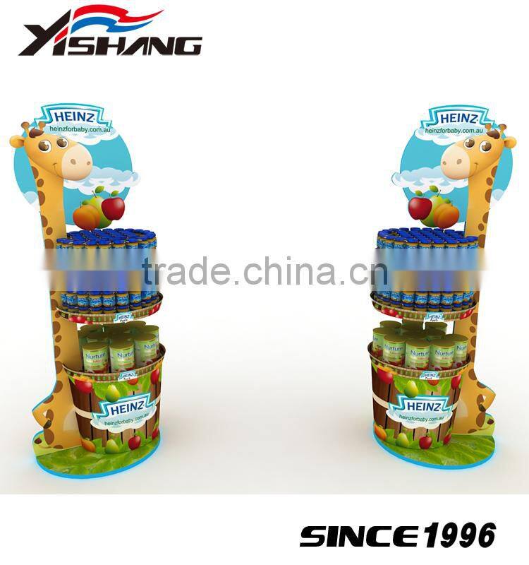 Modern 4 tiers free standing dog food display rack