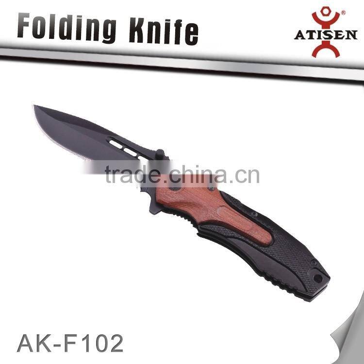 Hot Color Wood Folding Camping Knife Stainless Steel 420J2 Blade Pocket Knife