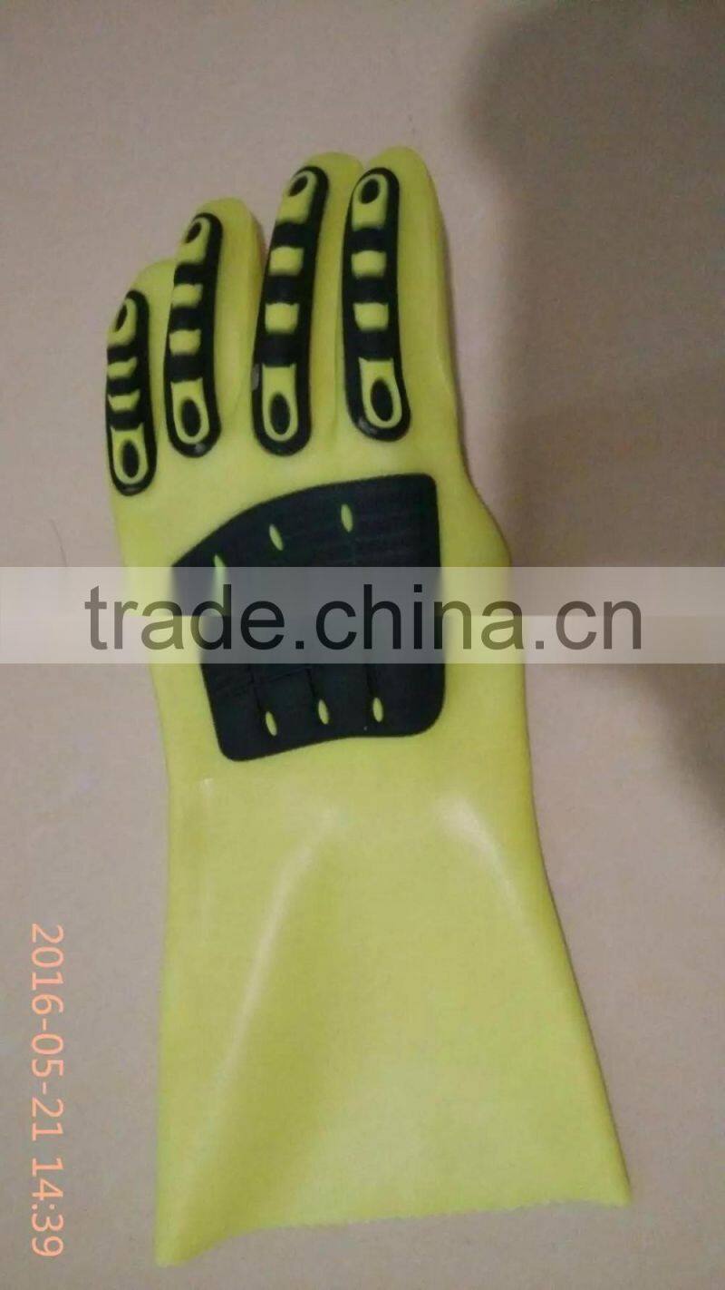 SunnyHope PVC coated oil resistant TPR Impact Gloves