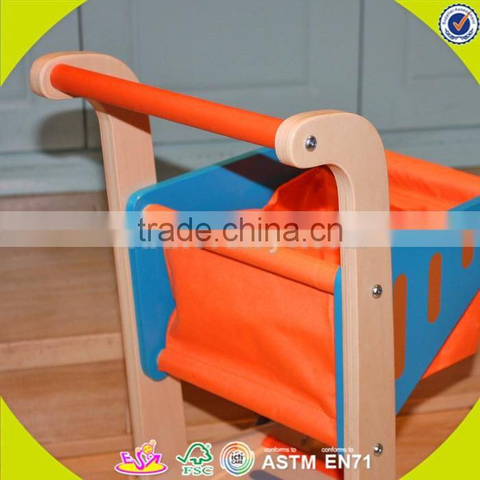 wholesale cheap children wooden push toy shopping cart funny kids wooden toy shopping cart W16E016-S