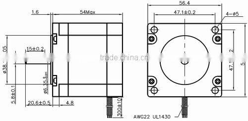 Leadshine 57HS09 2-phase Hybrid Step Stepper Motor 54mm long 1.8 step 0.9NM