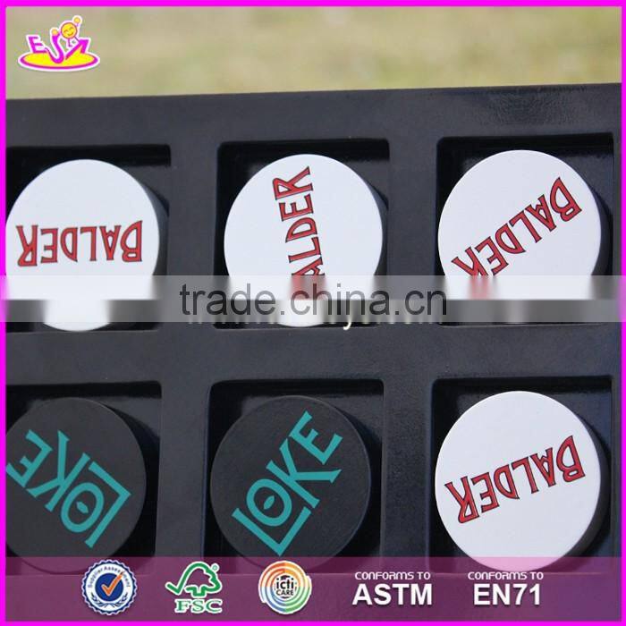 2017 New design children educational wooden noughts and crosses game W01B036
