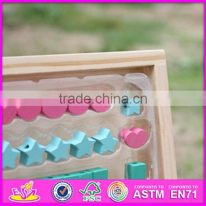 2016 new design funny wooden threading beads for toddlers W11E062
