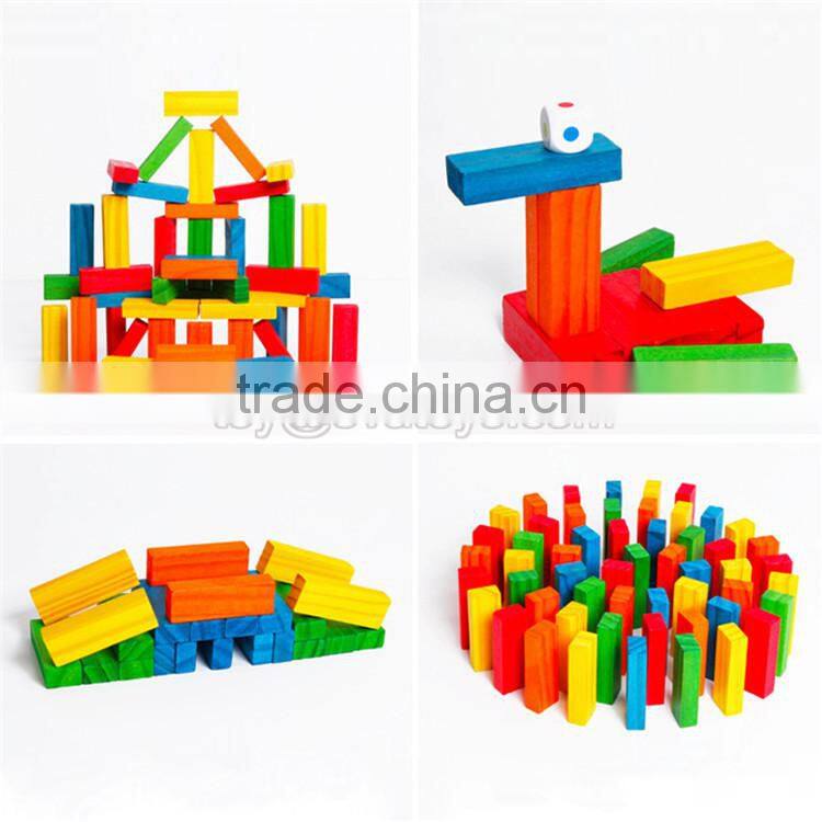 High quality 54 pcs preschool wooden kids playing blocks W13D154