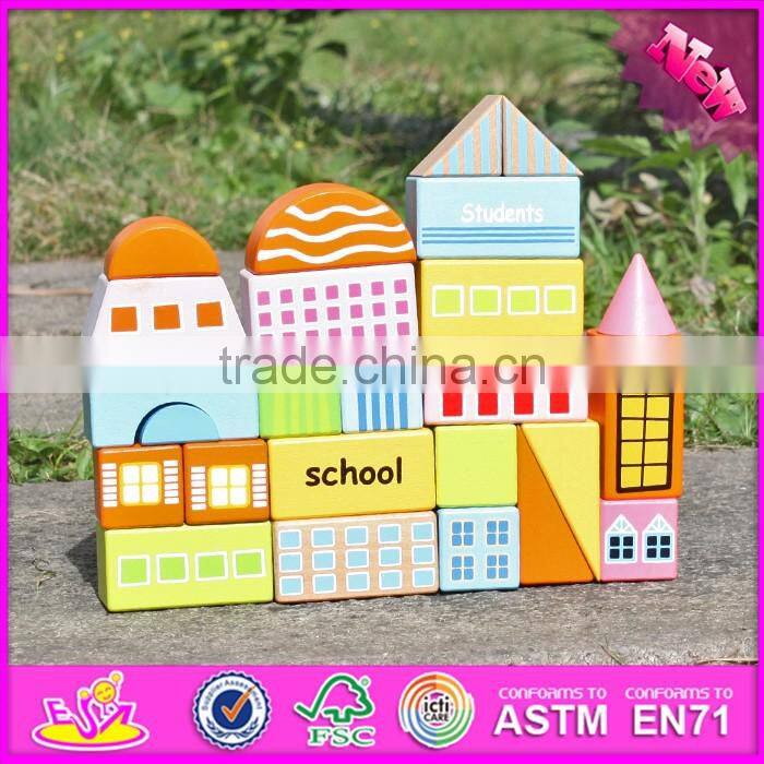2017 new design 25 pieces educational toys children wooden blocks W13A122