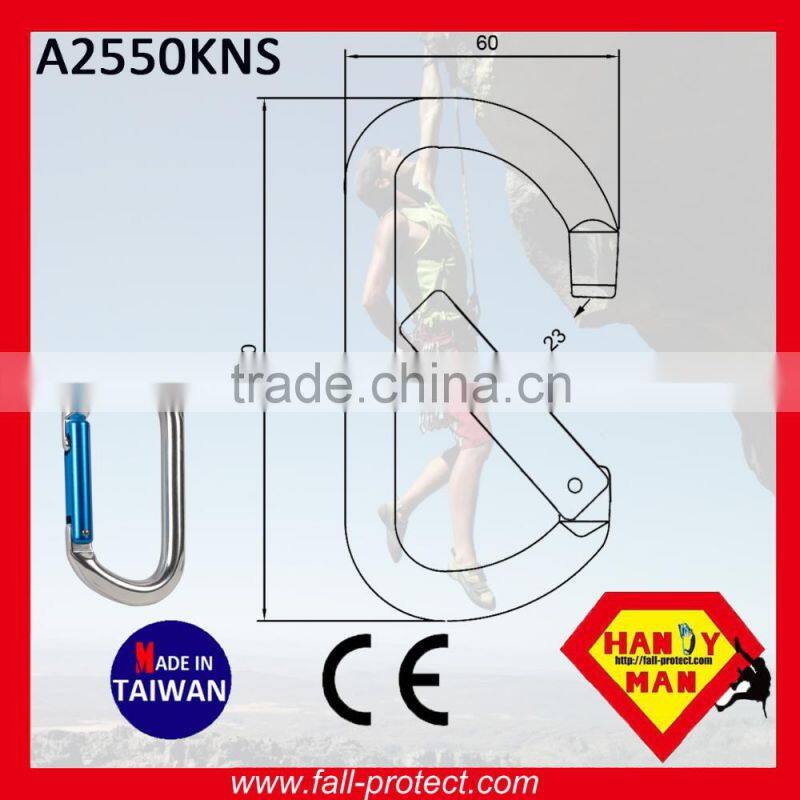 25KN Mountain Climbing Super O Type Aluminum Carabiner For Rescue