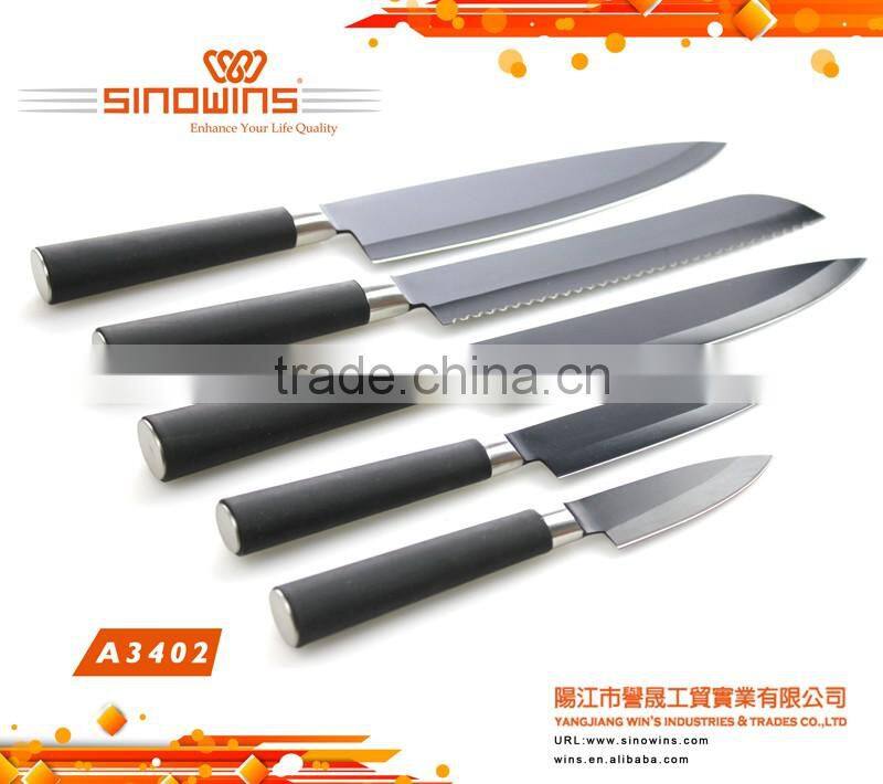 Butcher knife kitchen knife set with wooden handle