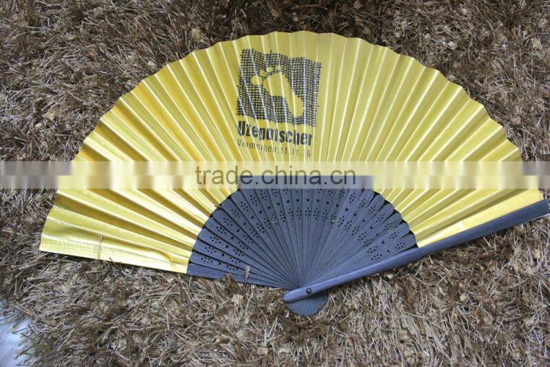 Customized gold color paper fan promotional