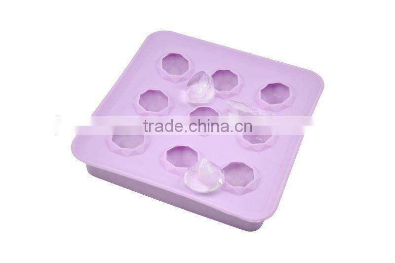 2012 new design diamond shaped silicone ice cube tray