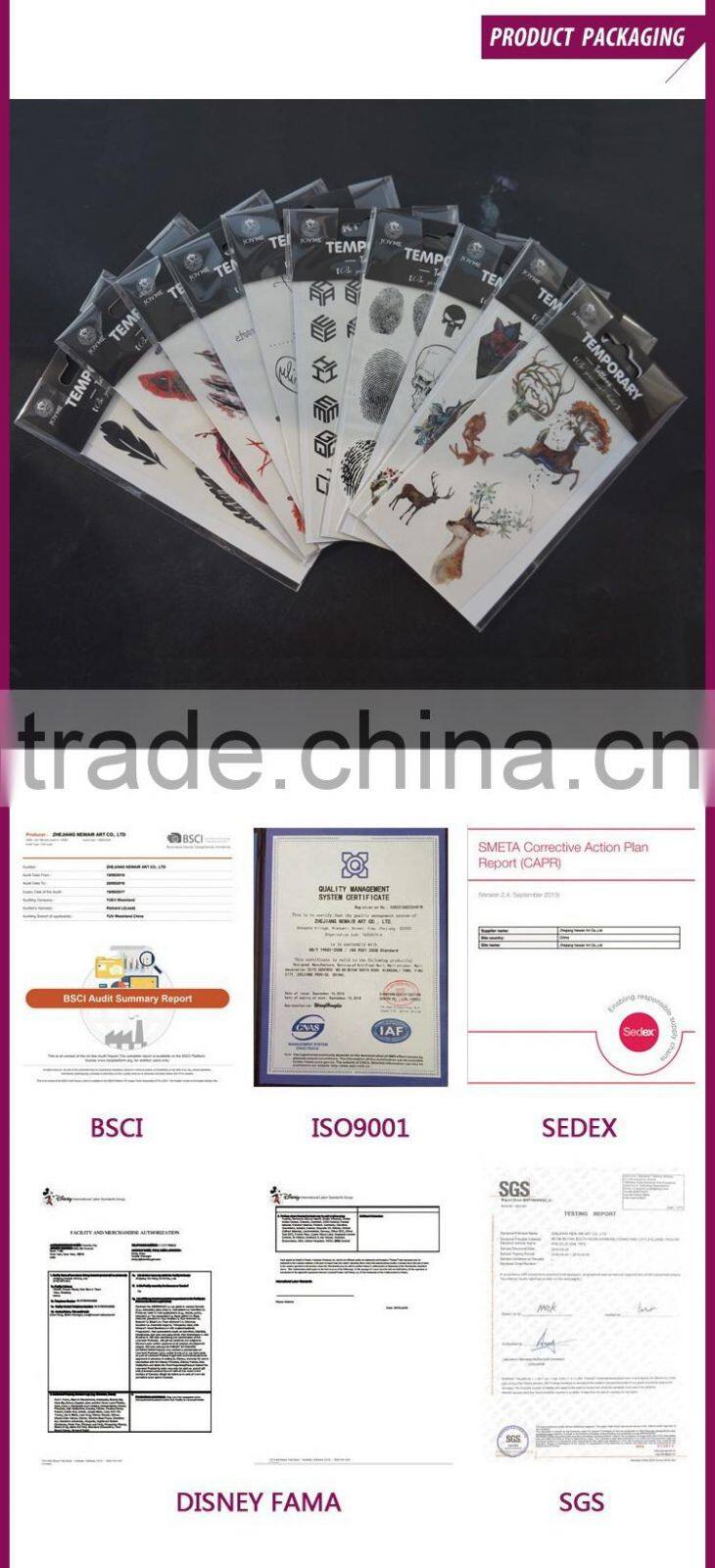 NEWAIR 4 colors printing water transfer kids glitter tattoos