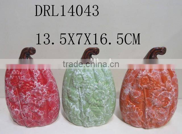 holloween flower pattern on ceramic pumpkin festive decorations