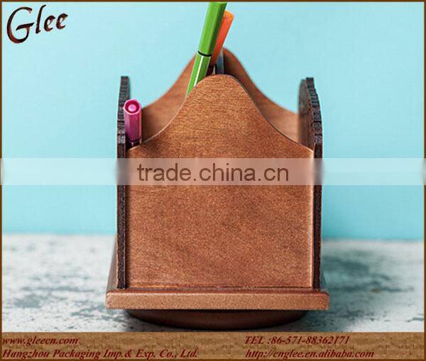 beauty wooden material computer office wooden pen holder
