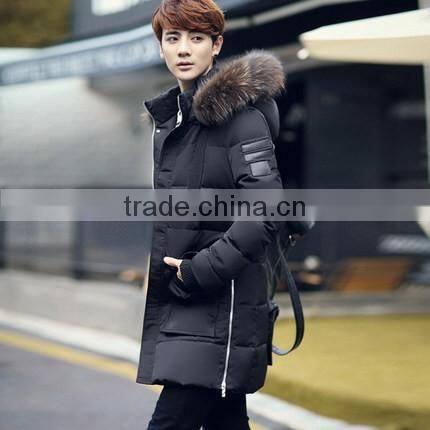 Custom warm fur-collar slim fit casual jacket unisex parka cotton padded winter jacket
