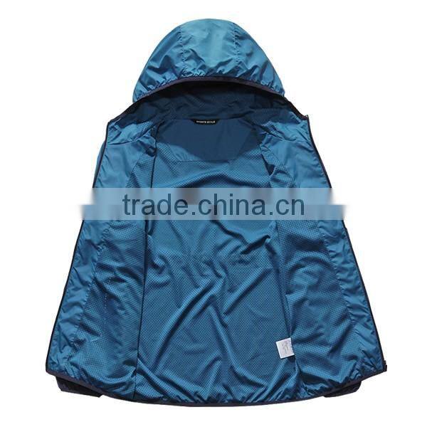 top quality breathable waterproof plain running fitness jacket
