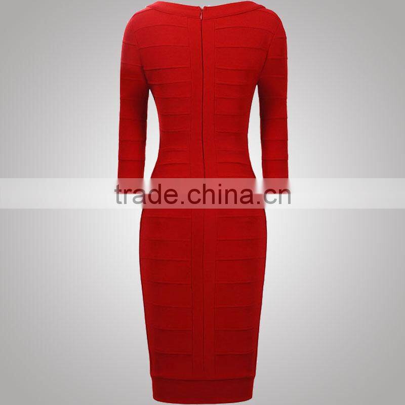 Traditional Style Brand Design New Products Rayon Bandage Dress Shenzhen Factory