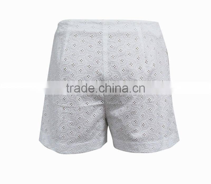 Girls Fashion china direct factory White Crochet Shorts