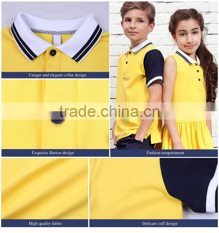 New Design Kindergarten Short Sleeve Polo Shirt With Pants And Skirt