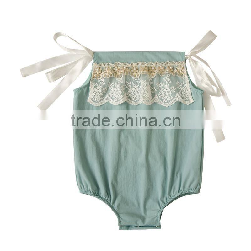 high quality baby clothes romper baby girls shoulderless lace playsuit