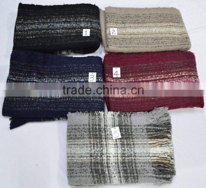 Fashion large lady hot cashmere plaid checked pashmina shawl