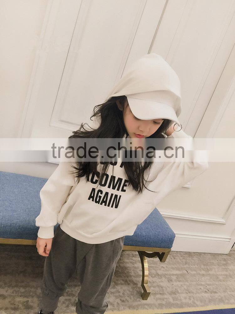 Girls Print Pullover Hoodies 100% Cotton Fleece Hoodie Sweatshirt Korean Style Custom Kids Clothing Online Shopping