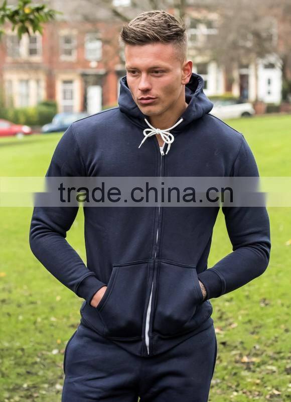 latest fleece warm tracksuit full zipped navy tracksuit