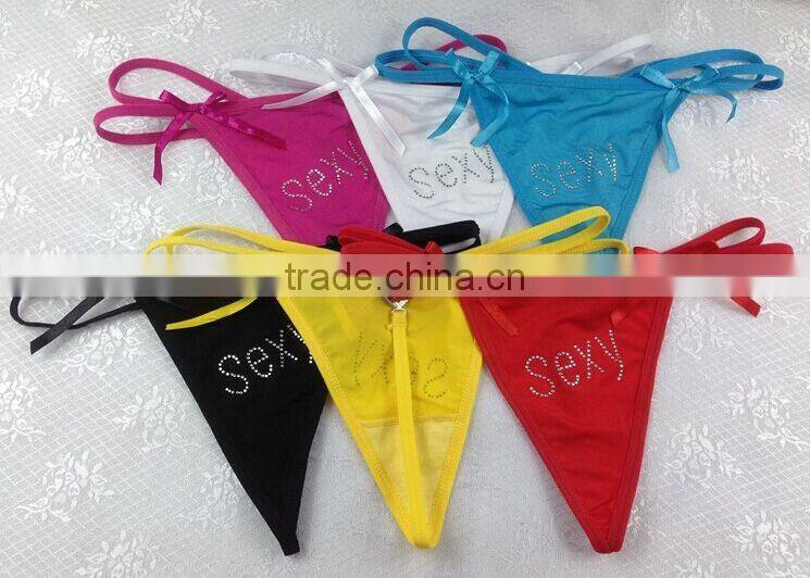 China Factory OEM Sexy Women Lace Solid G-String V-String Underwear Ladies Briefs Lingerie