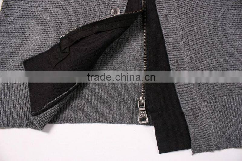 Long Sleeve Grey Button Down Cardigan Sweater For Men