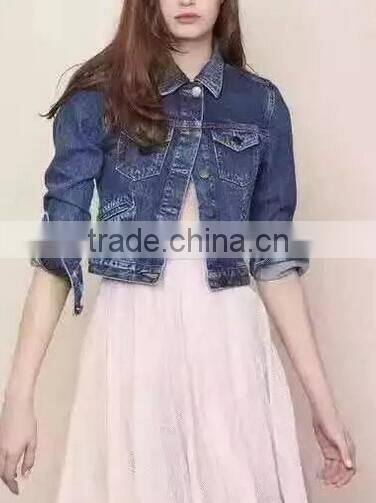 Runwaylover EY1013C Hot Sale 2016 Women Fashio Washed Denim Jackets