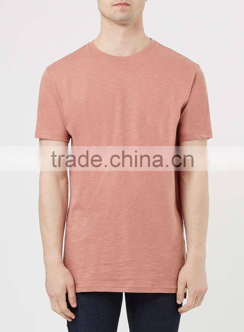 100%Cotton crew neck longline t-shirt wholesale blank mens t-shirt 2016