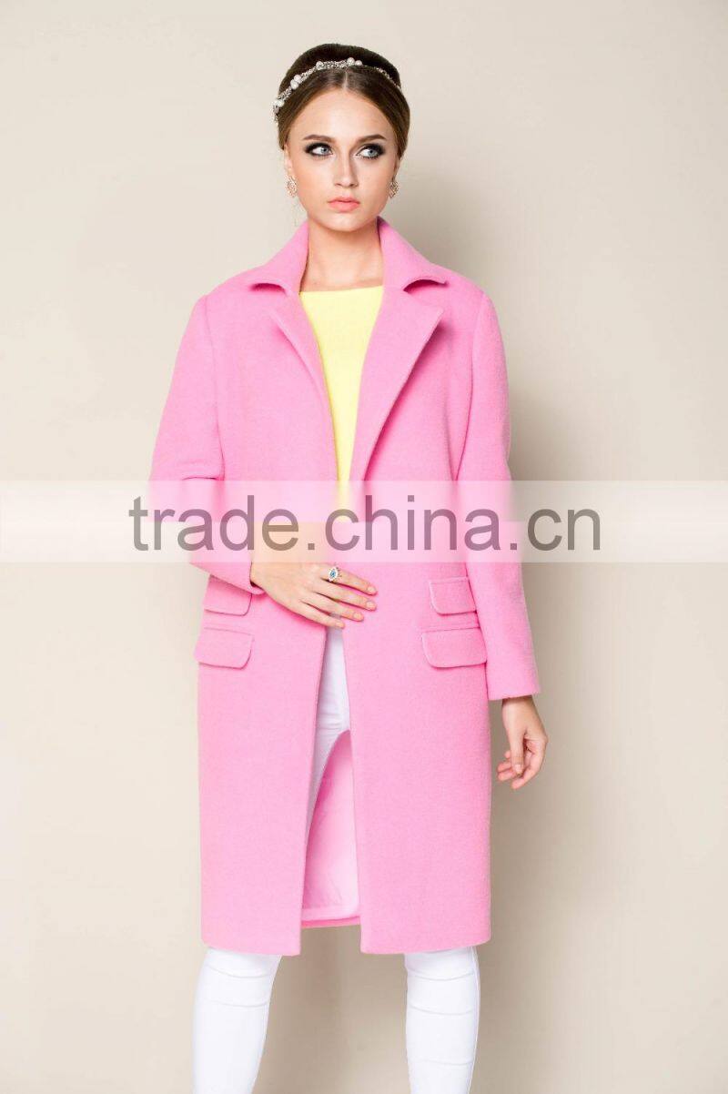 2015 winter latest trendy women thick korean green custom coat, ladies' long coat