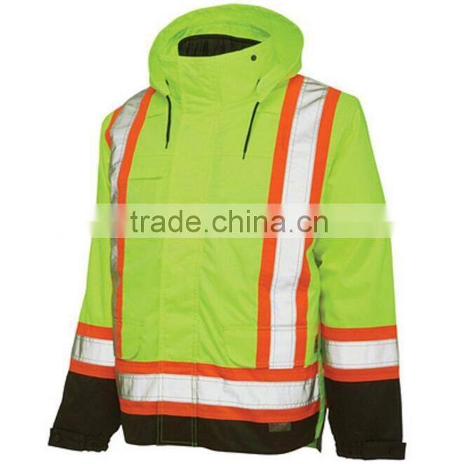 Orange safety jacket reflective protective jacket warm worker hi vis jacket