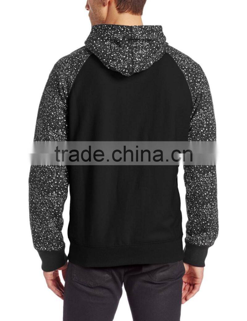 custom mens long sleeve heather contrast two color sports hoodies /sweatshirts HS00158
