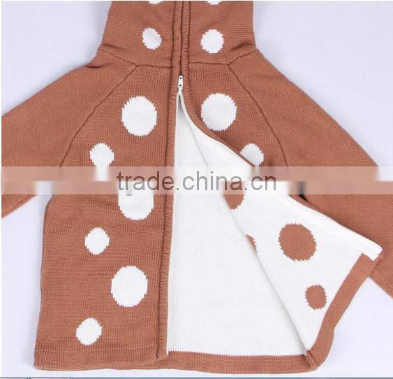 Deer Ear Baby Sweater Zipper Cardigan With A Hood Children Sweater