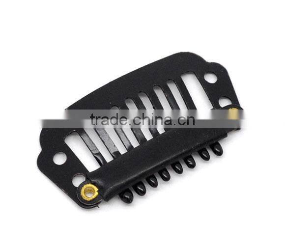Black Comb Shaped Snap Hair Clips 2.8x1.6cm