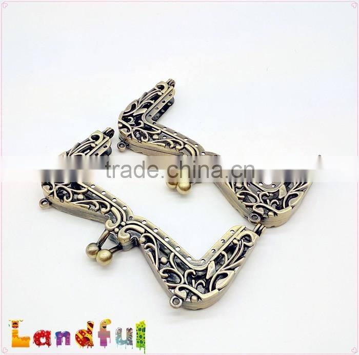 10.5cm M shape Antique Bronze Handmade Kiss Lock Handbag Clutch Frame