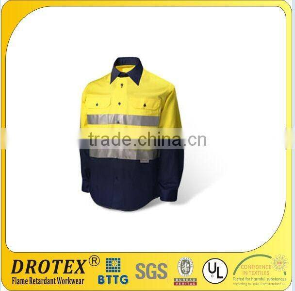 fluorescent yellow reflective fireproof work shirts