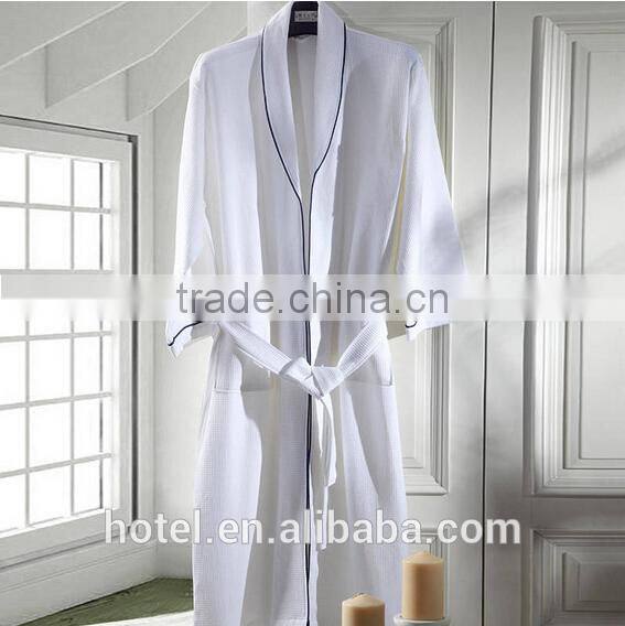 warm cotton robe,custom size weave waffle robe
