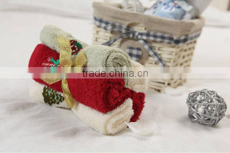 100% cotton velour embroidery hand towel