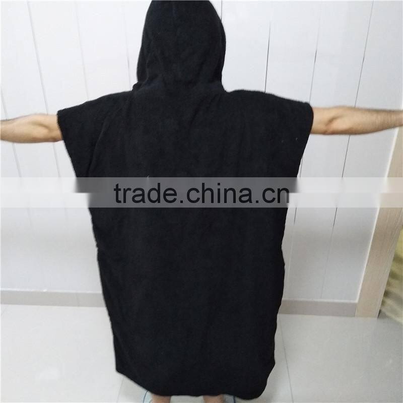 Surf Poncho Beach Towel Plain Pattern Velour Bath Robe With Hooded