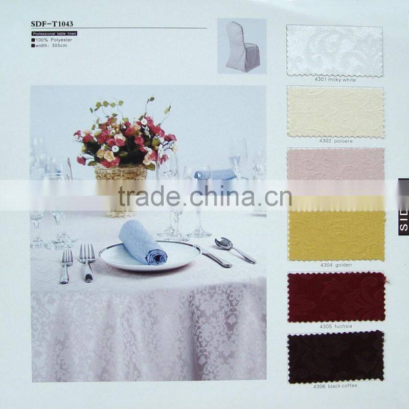Creative white Table Cover customized Floral Printed Linen Fabric 70 inch round Tablecloth