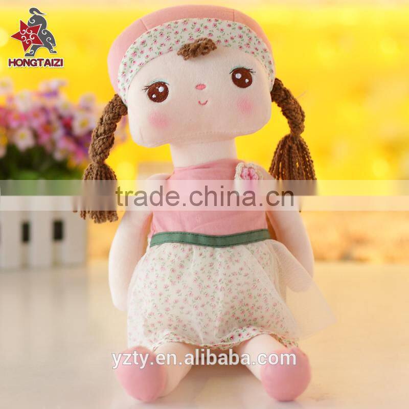 Yangzhou plush toys factory stuffed plush human doll toys with braid