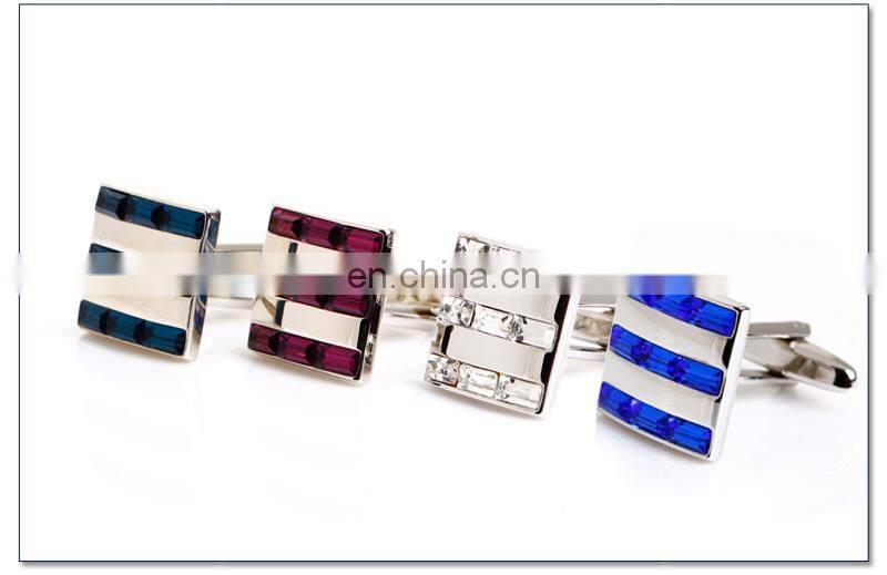 New Crystal 4 color Plated Cufflink