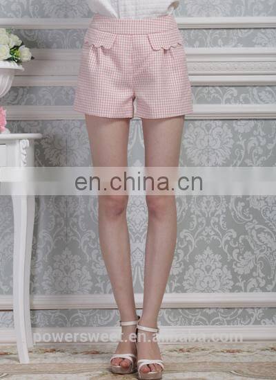 2014 Latest Deisgn Lady Plaid Shorts For Women