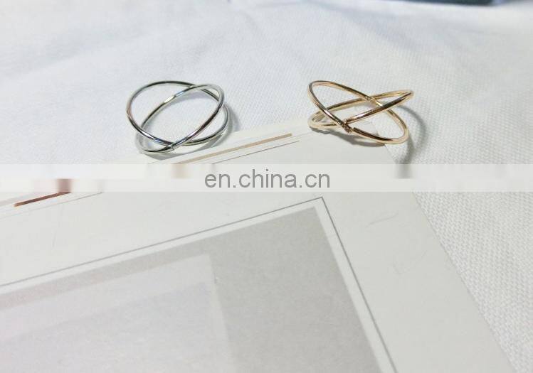 Korean Minimalist Cross Hollow Alloy Ring Above Knuckle Ring