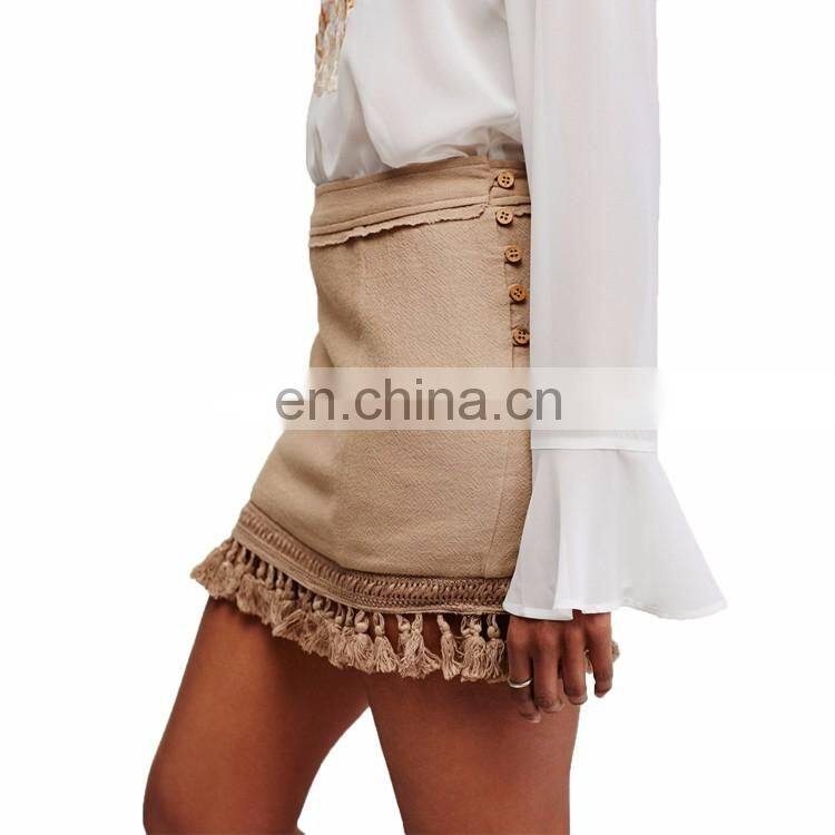 Custom Made Latest Modern Design Winter Ladies Mini Skirts Grils Short High Waist Wrap Skirt